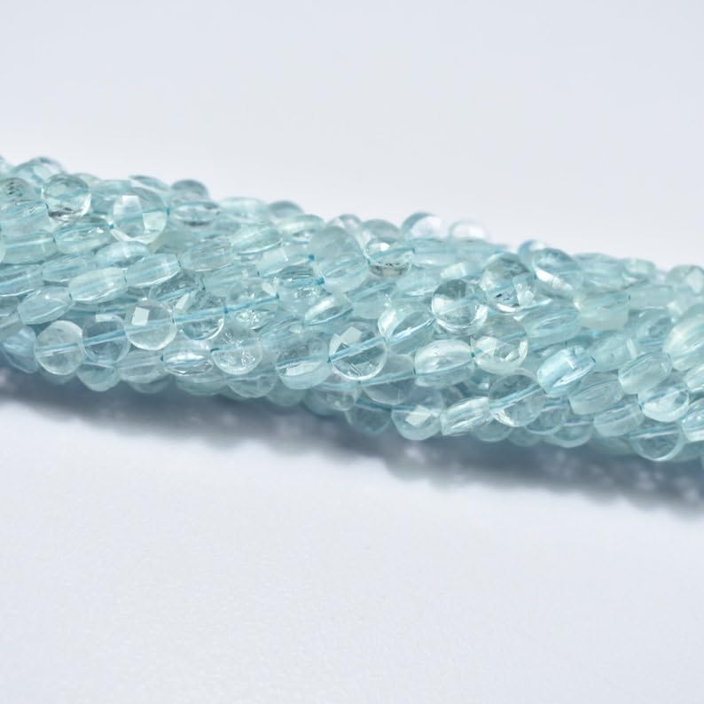 Perles en aigue-marine naturelle de qualité supérieure pour la joaillerie fine fait main