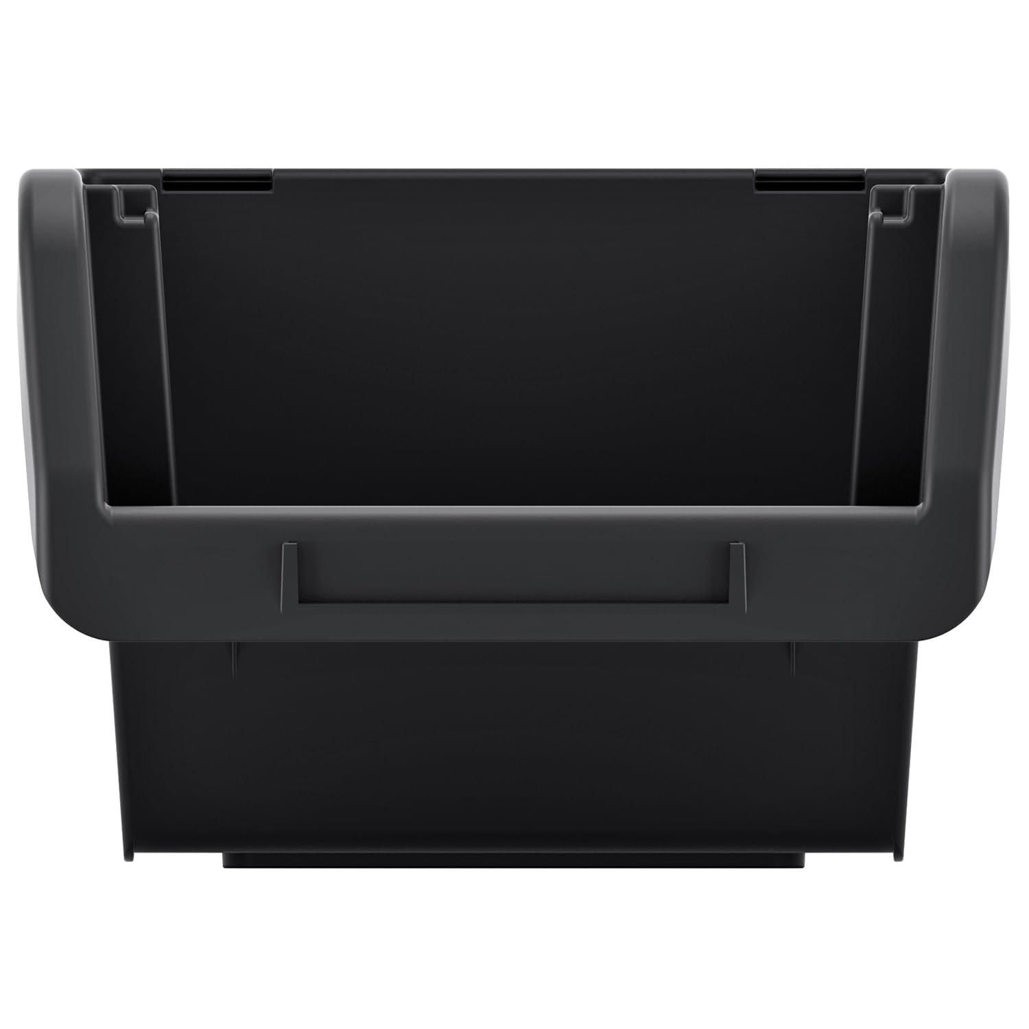 Set di 12 Contenitori a Bocca di Lupo Impilabili 8x11,5x6 cm Nero Plastica