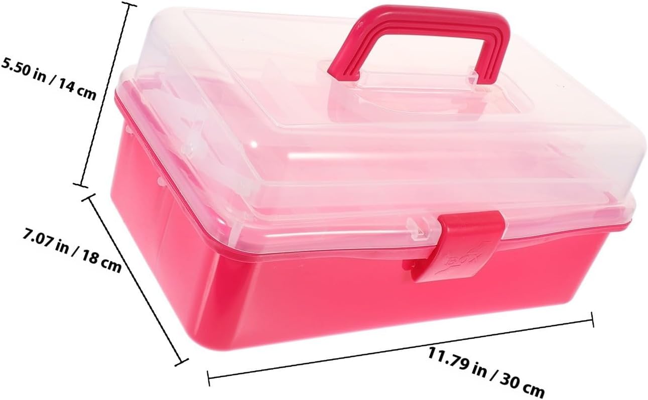 Translucent Plastic Tool Storage Case with Handle, PP Organizer Box