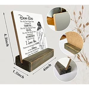 Gifts for dad from daughter wood plaque gift dear dad i love youplaque with wooden stand meaningful wood sign plaque gift for dad dear dad  urban country home decor