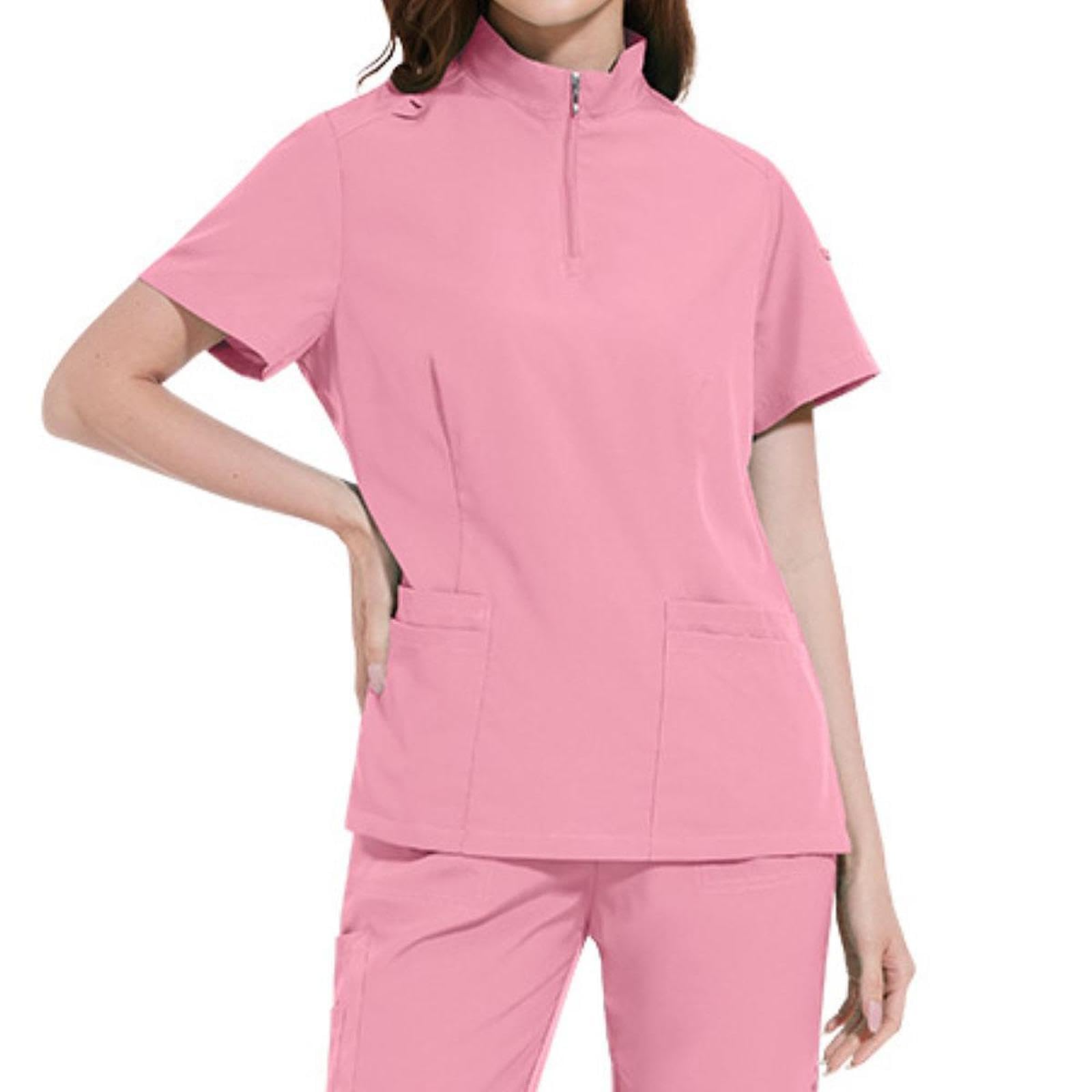 Completo Da Donna Composto Da Maglia Elasticizzata a Maniche Corte E Pantaloni con Molteplici Tasche, in Tessuto Traspirante di Poliestere Ed