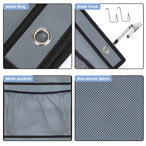 Fixwal-2-Pack-Over-The-Door-Organizer-with-5-Large-Pockets-Foldable-Hanging-Closet-Storage-Baby-Essentials-Sundries-Stuffed-Animal-Storage-with-2-Metal-Hooks
