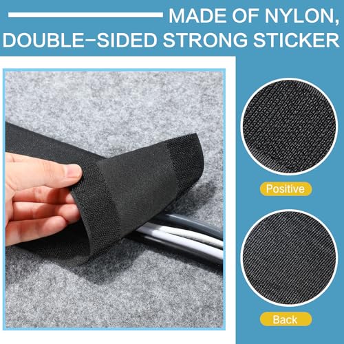 Image of WILLBOND Carpet Cord Cover Cable Protector Floor Cover Cable Protector Management Only for Commercial Office Carpet(295.28 ft,Black)