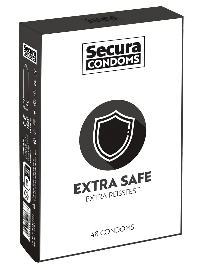 Secura Extra Safe 48Pcs Box Condoms Transparent 18 cm