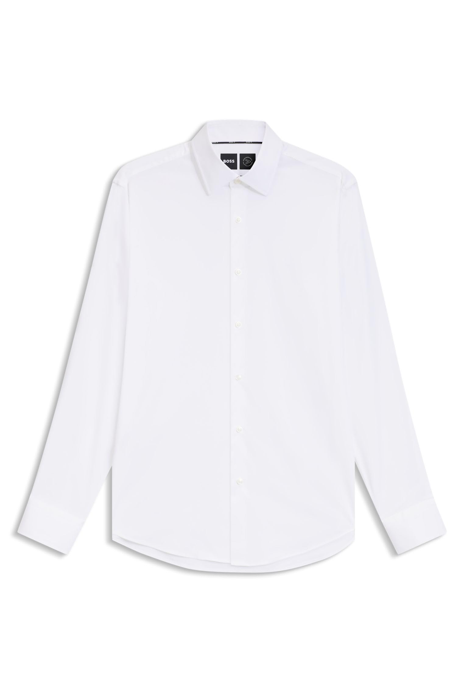 Boss Men's White P-Joe-Kent-C1-222 Regular-Fit Shirt In Performance-Stretch Twill