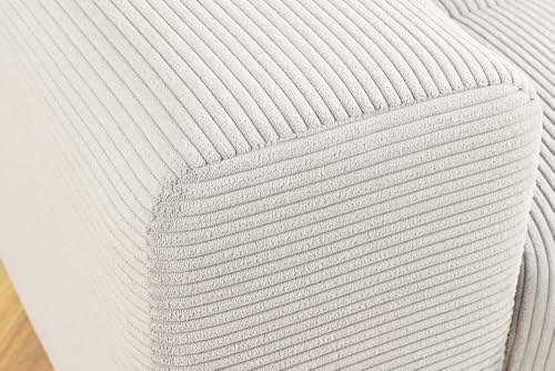 Riess Ambiente Modernes XXL Sofa ELEGANCIA - 285cm - Champagner beige - Cord inklusive Kissen Bigsofa XXL-Couch Federkern-Polsterung Rundum Bezug