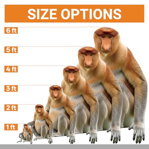 Image of Proboscis Monkey Life Size Cardboard Cutout, 3FT 1 PC | Fun Animal Standup Proboscis Monkey, for Events, Party Decor, Birthday Parties, Photo Booth, Home Decoration, Gifts