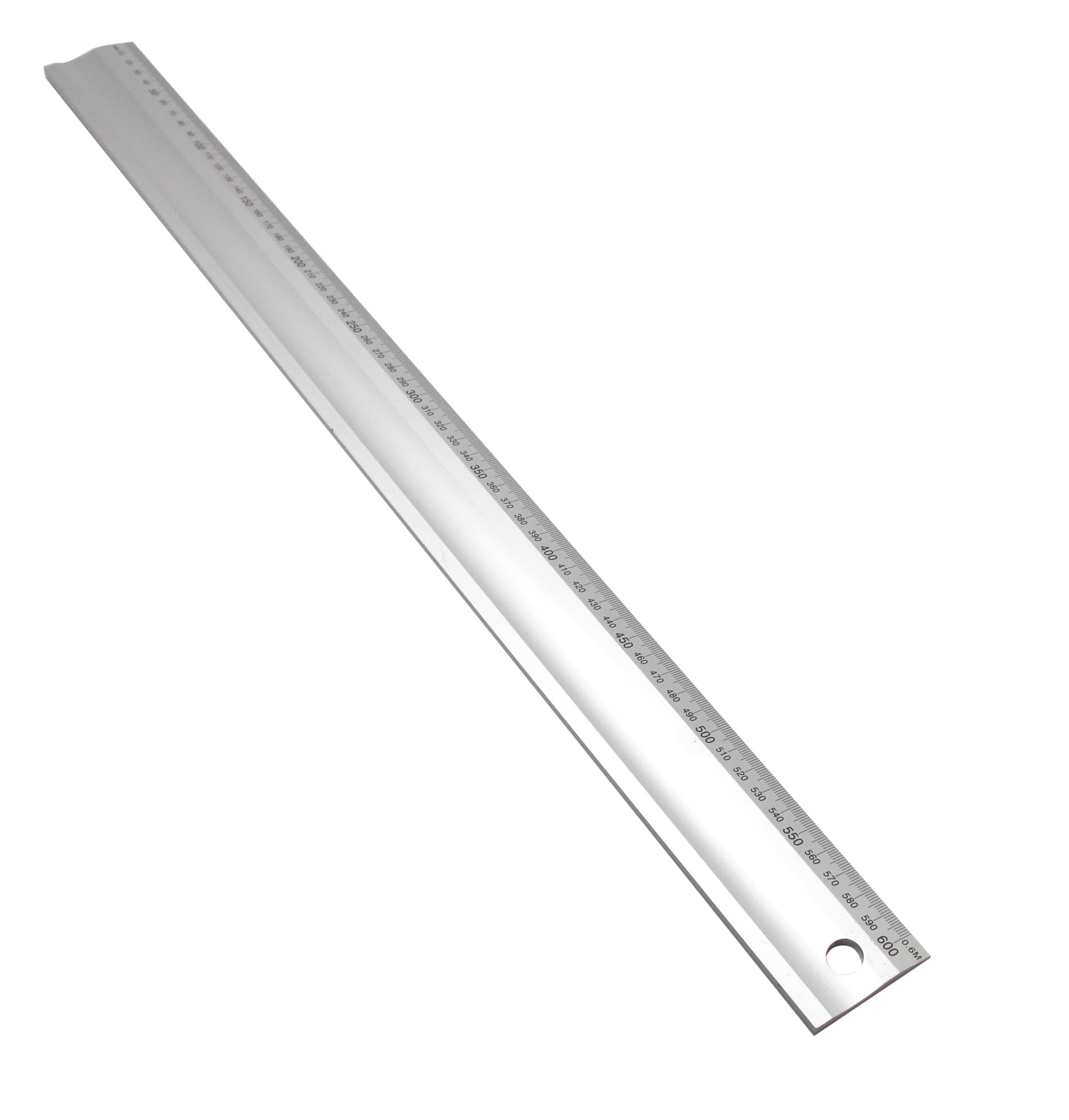 Règle à découper en aluminium - graduation mm, règle pour découper, mesurer, dessiner, version stable et résistante à la flexion (argent, 60 cm)