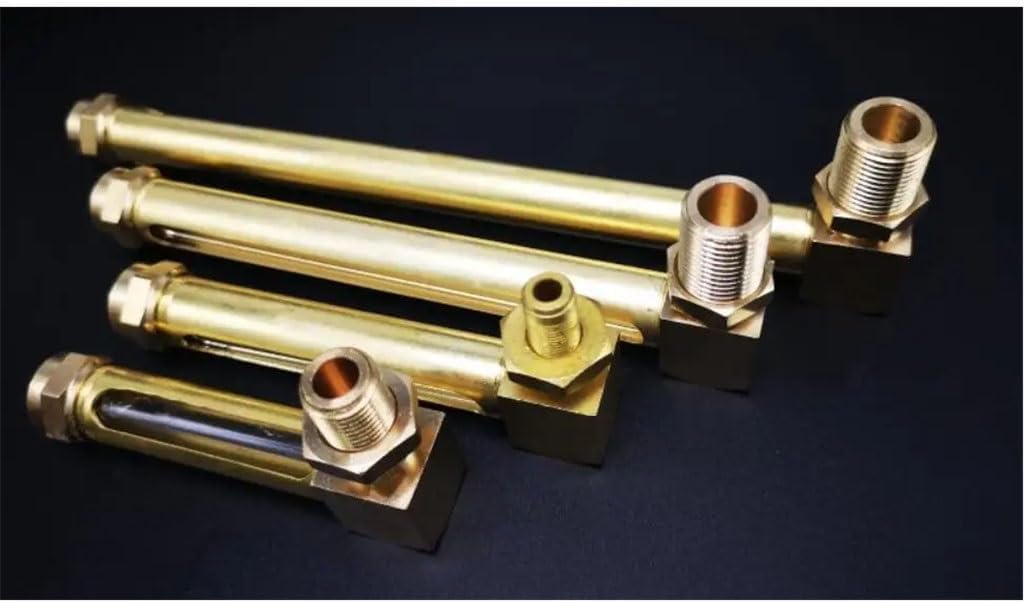 CKSEKD 1/4"" 3/8"" 1/2"" BSP Male Thread L-Shape Brass Oil Liquid Level Indicator Sight Glass Gauge, Two Window 1pcs (Color : 80mm, Size : 1/2"")