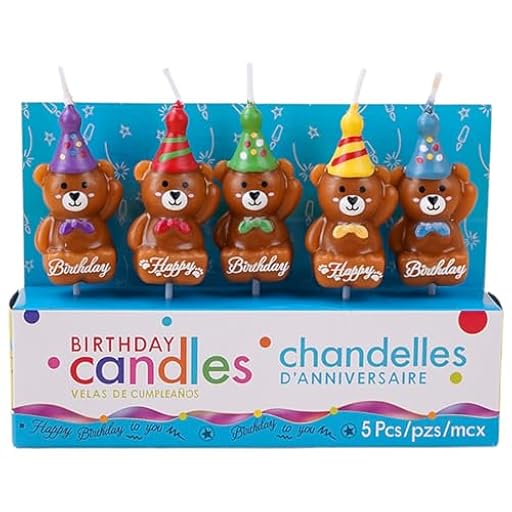 EYVRPAU 5PCS Pack de Velas de Tarta Único e Innovador, Patrón de oso, vela de cumpleaños infantil Velas Cumpleaños Originales | Ya disponible en tu tienda friki favorita! En mundofriki.es! EYVRPAU 5PCS Pack de Velas de Tarta Único e Innovador, Patrón de oso, vela de cumpleaños infantil Velas Cumpleaños Originales | Ya disponible en tu tienda friki favorita! En mundofriki.es!