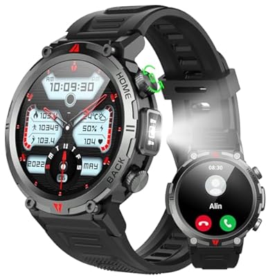 IFMDA Reloj Inteligente Hombre Mujer - 1 45" Smartwatch Hombre con Llamada Bluetooth 110+ Deportes Reloj Deportivo con Podómetro 300 mAh Pulsómetro Monitor de Sueño 280+ Diales para Android iOS