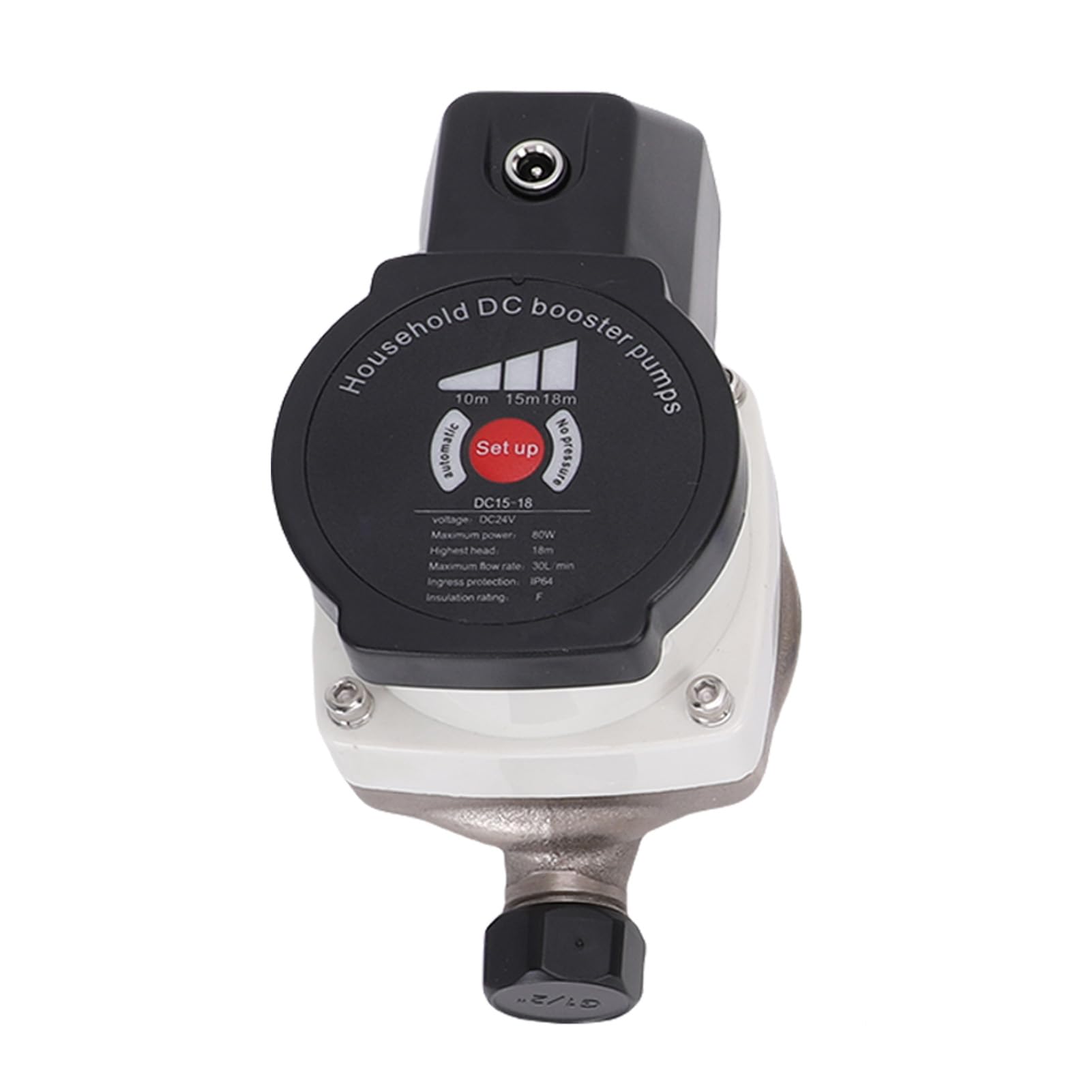 Jiawu Pompa Booster Pressione Acqua, 80W 36.2PSI 475.5GPH Risparmio Energetico Doccia a Basso Rumore Booster Pressione Acqua Domestica con Rotore in Ceramica Manuale Automatico per (Spina UE 100 240V)