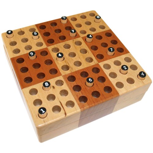 Elbert Mini Wooden Travel Sudoku Board Game Set With Wood Peg Pieces 5 