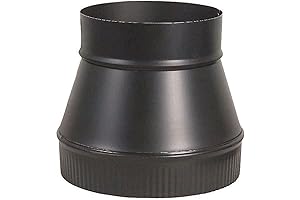 BM0062 6x8 BLK 24GA Increaser Stove Pipe 8 Inch