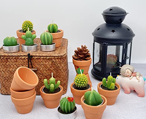 18Pcs Cactus Tealight Candles Tea Party Decorations Succulent Baby Shower Fiesta Party Favors Home Decor Plant Gifts T Light Candles In Bulk #TOP1