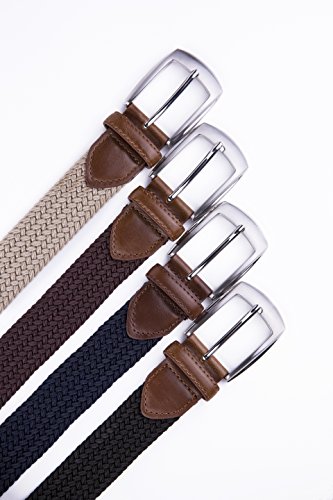 Image of Fabio Valenti Canvas Elastic Fabric Woven Stretch Braided Belts for Men Women Junior with Multicolored /Full Sizes