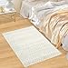 Area Rug 2x3 Entryway Rug, Washable Geometric Boho Area Rug, Non-Slip Non-Shedding Soft Low-Pile Indoor Door Mat, Small Throw Rug for Bedroom Kitchen Entryway (Beige,2' x 3')