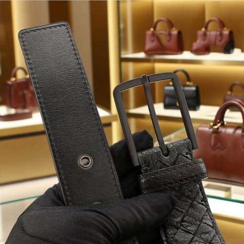 Men's Leather Belt, Stainless Steel Metal Pin Buckle, Oversized, Adjustable Length, Gift for Men3