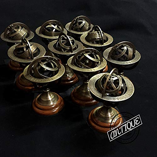Vintage Zodiac Engraved Amillary Sphere Globe Table Top Astro Compass - Lot Set 10 Pcs