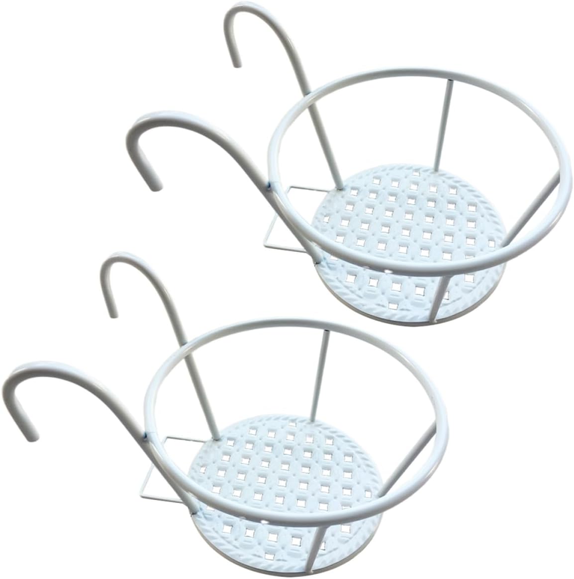 Deck Plant Hangers for Railing 2 Pack Bonsai Planters Iron Flowerpot Bracket with Hooks Rustic Plant Stand for Home Office Balcony