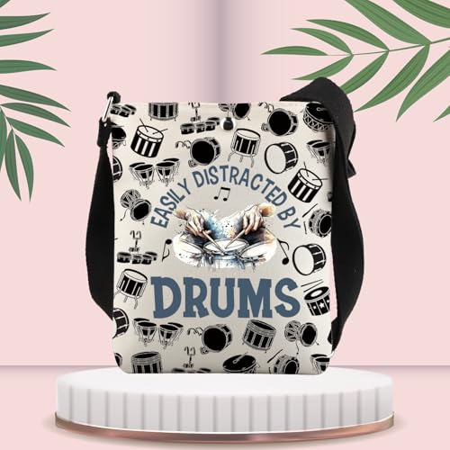 FUSTMW Drum Gifts for Women Drum Crossbody Purse Drummer Crossbody Bag for Drum Lovers Player Gifts Band Music Gift3