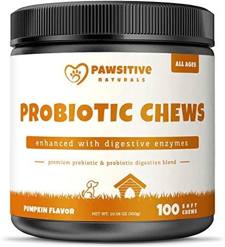 Probiotics for Dogs - 100 Soft Chew Bites - Natural Prebiotics with Probiotic Treats - Relieves Dog Constipation & Diarrhea, Improves Digestion, Allergy, Hot Spots, Immunity & Health