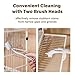 MANON ROSA Bird Cage Cleaner with Two Brush Heads Long Handle Tool for Cleaning Bird Parrot Cages Kennels Perches