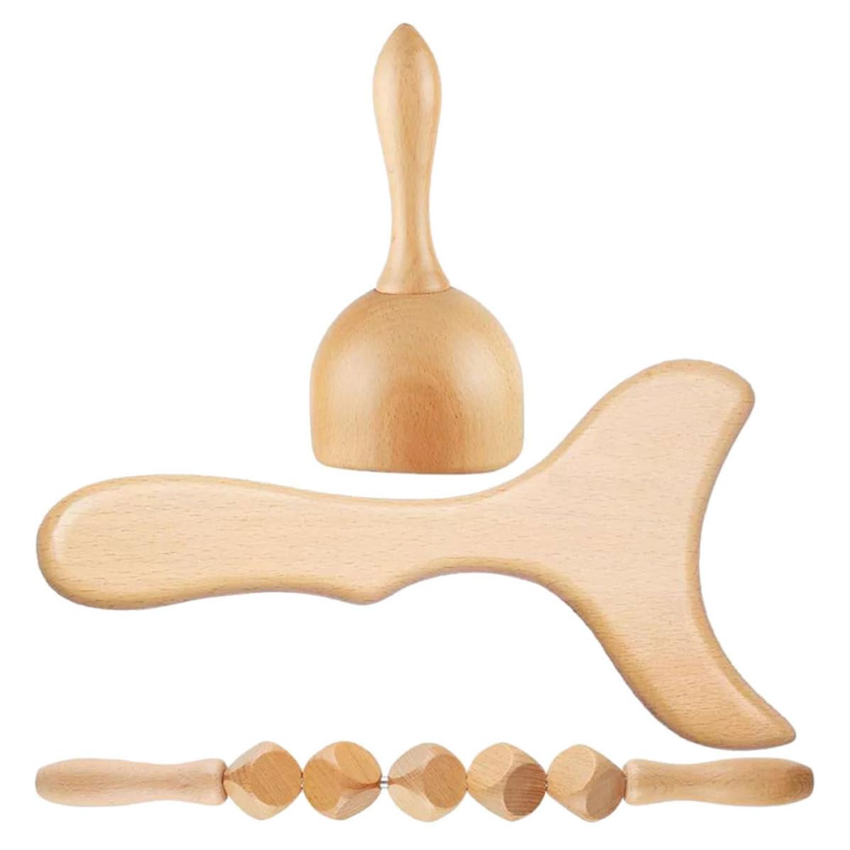 1juego Masajeadores de Madera Portátiles Herramientas Manuales para Escultura Corporal Masaje de Espalda y Cuello Compacto y Ligero para Uso Doméstico y Regalo