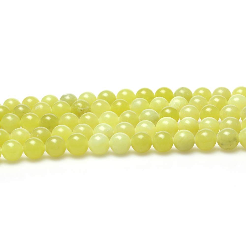 MJDCB Natural Round Stone Beads 10mm Lemon Jade Loose Gemstone Beads for Jewelry Making Bracelet Necklace 35pcs - Image 3