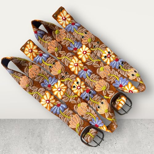 Peruvian Embroidered Flower Wool Belt, Hand Embroidered - Harvest Bloom4