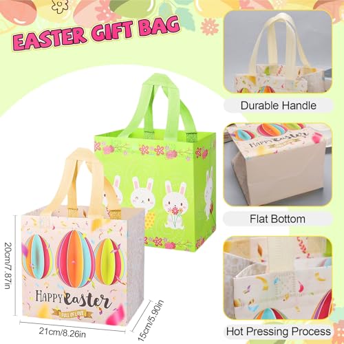 6 Stück Ostereiersuche Taschen,Ostern Tasche Geschenktüten,Osterkörbchen,Ostertüten Zum Befüllen,Wasserdichte Ostertüte,Ostern Taschen mit Griffen,Groß Ostergeschenktüten,für Ostergeschenke Verpacken