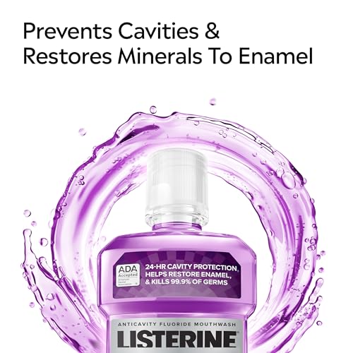 listerine total care anticavity fluoride mouthwash 6 benefits in 1 oral rinse helps kill 99 of bad breath germs prevents cavities strengthens teeth ada-accepted fresh mint 1 l