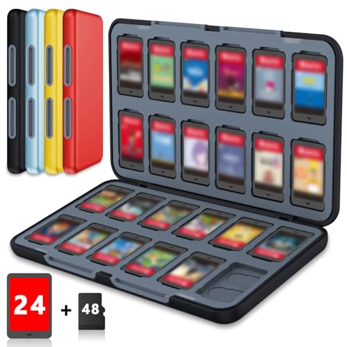�ySwitch 2�Ή��z �Q�[���J�[�h�P�[�X�b�Q�[���J�[�h24���{Micro SD48�����[�E��e�ʃP�[�X�ESwitch�^Lite�^OLED�Ή��E�}�O�l�b�g���J�E�n�[�h�V�F���E�\�t�g���b�v�E���R���[�E�z�R���h�~�E�ϏՌ��E���h�~�E�ی쐫�\�E�g�� �j���e���h