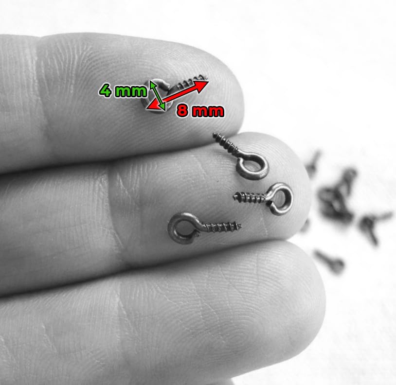Mini yeux à vis de fixation 4x8 mm pour pitons de suspension et bijoux - 3