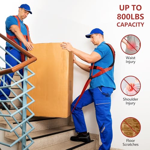 KEDSUM Moving Straps, 2-Person Lifting & Moving System, Anti-Slip Adjustable Lifting Straps Moving for Furniture, Appliances, Mattresses, Heavy, Bulky Objects Up to 800lbs(with Back Support) by KEDSUM - Image 2