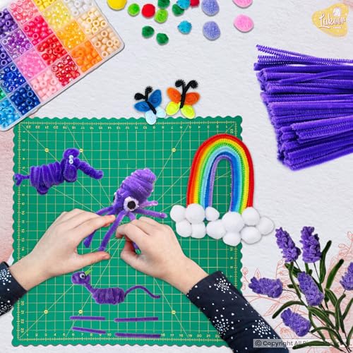 Image of Lakeer Pipe Cleaners 100 Pcs, 10 Assorted Colours, Bendable Chenille Stems 6 mm x 12 Inch, Fuzzy Sticks for DIY Craft, Flower Making and Kids School Projects