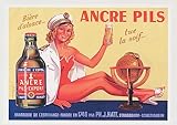  Biller Antik Ancre Pils Brasserie de L Esperance Schlitigheim - Impresión artística (180 cm)