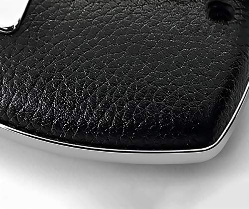 Ontto Key Fob Cover Genuine Premium Leather Abs Plastic Key Shell Smart Car Remote Holder Key Case With Keychain Fit For Mercedes Benz A C R S E Gla Clk Cls Class (White) #TOP3