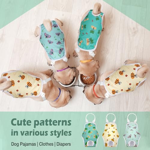 Image of Jollywoods 3 Pack Washable Female Dog Diaper Onesie Sanitary Pantie with Adjustable Suspender, Reusable Fixed Doggie Diapers, Super Absorbent Leakproof for Small Medium Large Dog in Heat Cycle XL