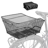 KONG MING CAR Cesta trasera para bicicleta – Cesta resistente de acero para portaequipajes con funda impermeable, para bicicleta y e-bike, ideal para compras, desplazamientos y uso diario