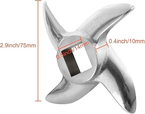 Miniatura 6 de 3 piezas, cuchillas para picar carne #22, repuesto de cortador de cuchillos de acero inoxidable, ideal para molinillos, picadoras y más (por favor,