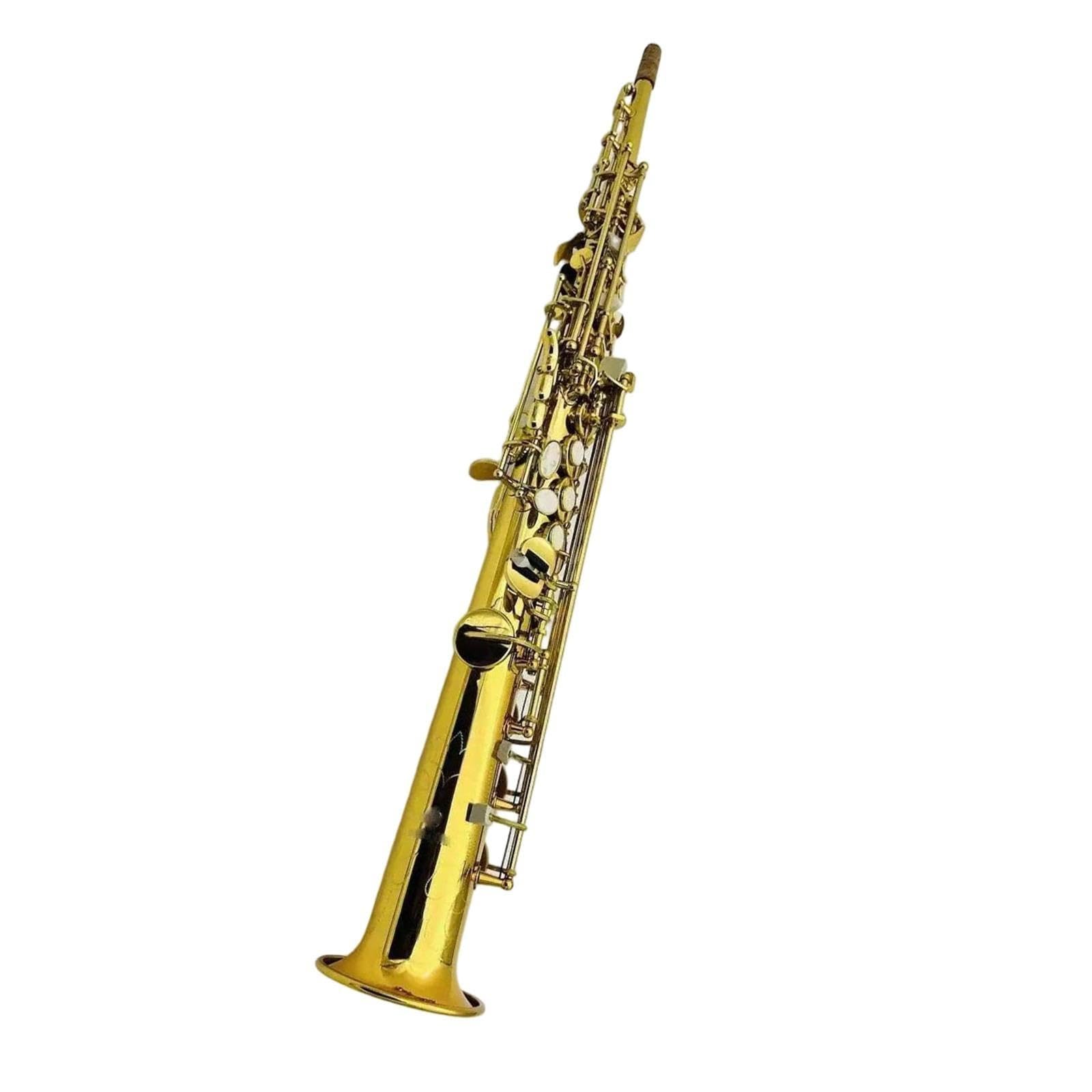 Saxofón Soprano De Latón Lacado En Oro Saxofón