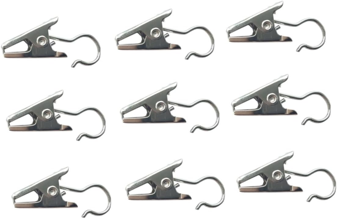 Amosfun 150pcs Clip Curtain Rings Metal Curtain Holder for Christmas Lights Portable Compact Design