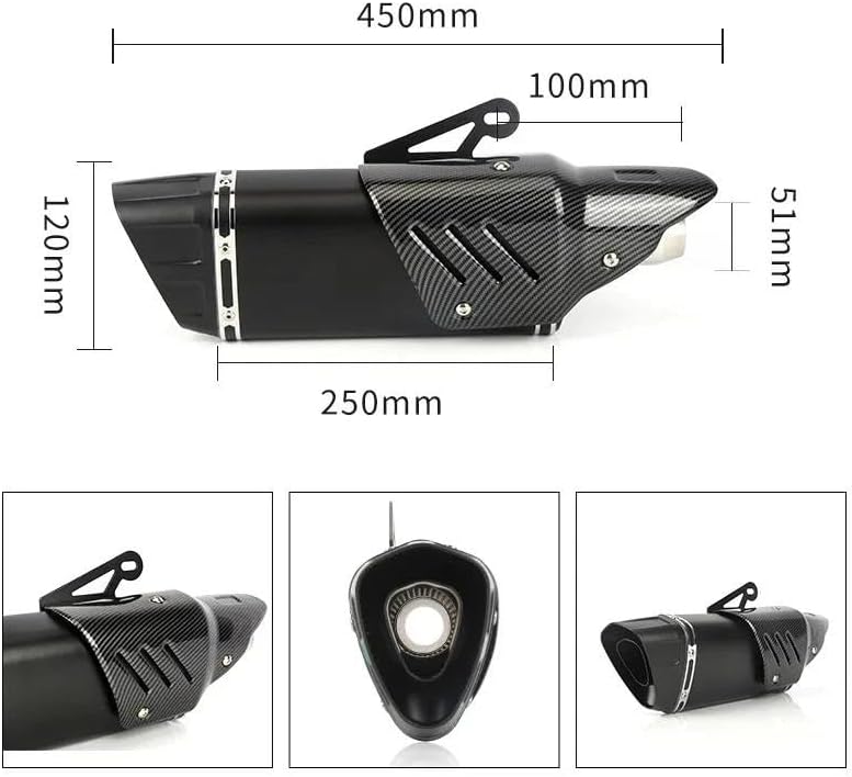 CPDDBVST(小さな店) ユニバーサル エスケープ モト モトクロス エキゾースト バイクパイプ マフラー 自転車用 に適合 C