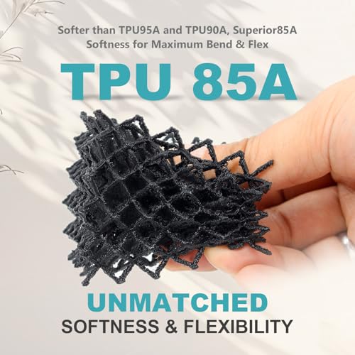 Image of 85A TPU 3D Printer Filament 1.75mm ±0.03mm,250g Black Filament,Super Soft & Flexible Rubber-Like Filament,Durable & Wear-Resistant, Smooth Feeding,Ideal for RC Car Tires, Lego Wheels.