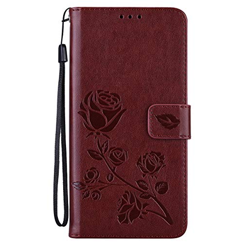 Funda tipo cartera para Samsung S25 en piel marrón con acabado elegante y costuras reforzadas