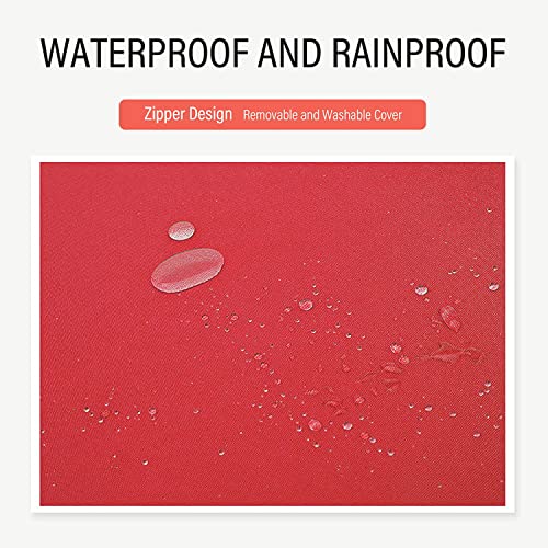 Uheng 4 Pack Patio Outdoor Chair Cushions With Ties, Seat Pads Mat, Waterproof Removable Cover, Comfort Memory Foam Nonslip For Garden Deck Picnic Beach Pool -18" X 18"(Red) #TOP4