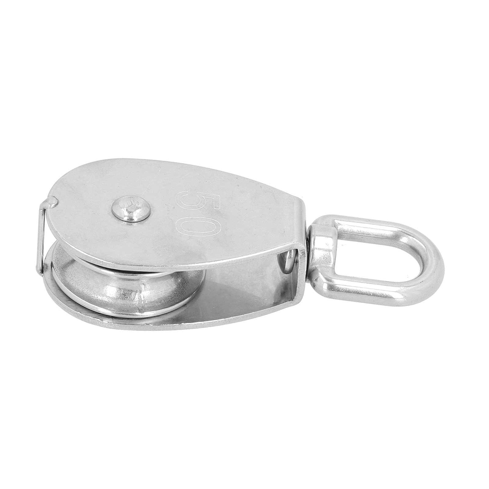 Bloque de polea individual de acero inoxidable M50 con gancho giratorio, juego de 2 piezas para cuerda de elevación, aplicaciones C y Equint, y resistente para un rendimiento óptimo