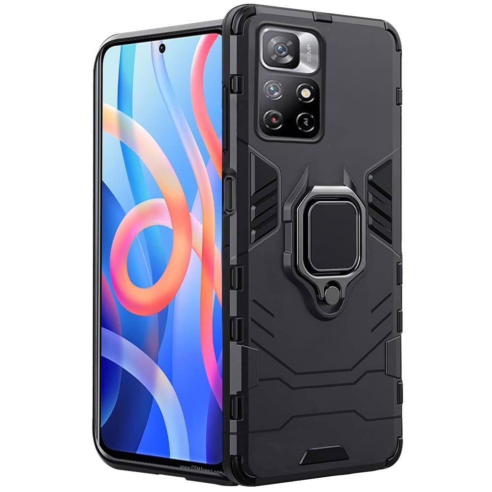 TheGiftKart Back Case Cover for Mi Redmi Note 11T 5G / Poco M4 Pro 5G | Tough Armor Bumper | Ring Holder & Kickstand | 360 Degree Protection Cover for Mi Redmi Note 11T / Poco M4 Pro (PC, TPU | Black) (B09MR49DQX) Amazon Price History, Amazon Price Tracker