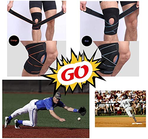 Image of Fay Bless Knee Support,Comfort Anti Slip Compression Knitting Knee Sports Neoprene Knee Brace with Elastic Strap for Running Sports
